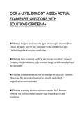 OCR A-LEVEL BIOLOGY A 2026 ACTUAL EXAM PAPER QUESTIONS WITH SOLUTIONS GRADED A&plus;