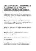 OCR A-LEVEL BIOLOGY A &lpar;H420&rpar; PAPERS 1&comma; 2 & 3 COMBINED ACTUAL PAPER 2026 QUESTIONS WITH SOLUTIONS GRADED A&plus;OCR A-LEVEL BIOLOGY A &lpar;H420&rpar; PAPERS 1&comma; 2 & 3 COMBINED ACTUAL PAPER 2026 QUESTIONS WITH SOLUTIONS GRADED A&plus;