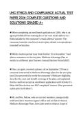 UHC ETHICS AND COMPLIANCE ACTUAL TEST PAPER 2026 COMPLETE QUESTIONS AND SOLUTIONS GRADED A&plus;