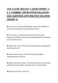 OCR A-LEVEL BIOLOGY A &lpar;H420&rpar; PAPERS 1&comma; 2 & 3 COMBINED CERTIFICATION EVALUATION 2026 QUESTIONS WITH PRACTICE SOLUTION GRADED A&plus;OCR A-LEVEL BIOLOGY A &lpar;H420&rpar; PAPERS 1&comma; 2 & 3 COMBINED CERTIFICATION EVALUATION 2026 QUESTIONS WITH PRACTICE SOLUTION GRADED A&plus;
