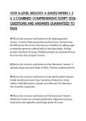 OCR A-LEVEL BIOLOGY A &lpar;H420&rpar; PAPERS 1&comma; 2 & 3 COMBINED COMPREHENSIVE SCRIPT 2026 QUESTIONS AND ANSWERS GUARANTEED TO PASS