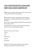 OCR GCSE PSYCHOLOGY EXAM STUDY SHEET 2026 SOLVED QUESTION SETOCR GCSE PSYCHOLOGY EXAM STUDY SHEET 2026 SOLVED QUESTION SET