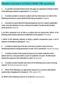UPDATED NHA CCMA exam practice test Actual Exam Set Questions And Verified Answers &lpar;Correct solutions&rpar;With rationales Get It 100&percnt; Accurate