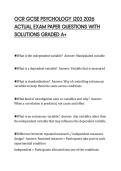 OCR GCSE PSYCHOLOGY J203 2026 ACTUAL EXAM PAPER QUESTIONS WITH SOLUTIONS GRADED A&plus;