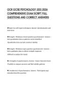 OCR GCSE PSYCHOLOGY J203 2026 COMPREHENSIVE EXAM SCRIPT FULL QUESTIONS AND CORRECT ANSWERS