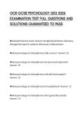OCR GCSE PSYCHOLOGY J203 2026 EXAMINATION TEST FULL QUESTIONS AND SOLUTIONS GUARANTEED TO PASSOCR GCSE PSYCHOLOGY J203 2026 EXAMINATION TEST FULL QUESTIONS AND SOLUTIONS GUARANTEED TO PASS