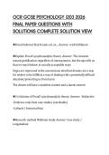 OCR GCSE PSYCHOLOGY J203 2026 FINAL PAPER QUESTIONS WITH SOLUTIONS COMPLETE SOLUTION VIEW