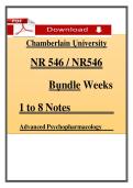 NR 546 Advanced Psychopharmacology &lpar;2025&rpar; &ndash; Weeks 1&ndash;8 Notes Bundle &ndash; Chamberlain University Study Guide PDF