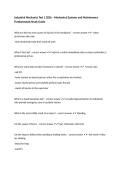 Industrial Mechanics Test 1 2026 &ndash; Mechanical Systems and Maintenance Fundamentals Study Guide