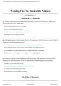 Nursing Care for Immobile Patients Comprehensive Study Guide and Clinical Practice Resource