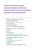 California Civil Seismic Principles Examination Questions With Correct Answers &lpar;Verified Answers&rpar; Plus Rationales 2026 Q&A &vert; Instant Download PDF