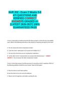 NUR 202 - Exam 2 Weeks 5-8 ATI QUESTIONS AND VERIFIED CORRECT ANSWER GRADED A&plus; LATEST -2026-2027- 100- GUARANTEED PASS&period;docx