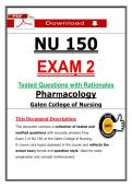 NU 150  Pharmacology Tested Questions  PDF &vert; Nursing &vert; Complete Exam Bundle  Galen College