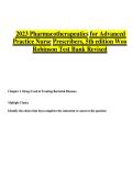 Updated Latest Pharmacotherapeutics for Advanced Practice Nurse Prescribers 5th Edition Test Bank Comprehensive Exam Questions and Verified Answers for Clinical Mastery 2025&ndash;2026 This Complete Study Resource Covers Drug Therapy Prescribing Guidelines and 