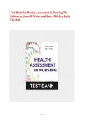 Updated Latest Health Assessment in Nursing 7th Edition Test Bank Comprehensive Exam Questions and Verified Answers for High Score Success 2025&ndash;2026 This Complete Study Resource Covers Clinical Assessment Skills Patient Evaluation Techniques and Diagnosti