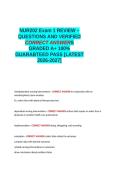 NUR202 Exam 1 REVIEW QUESTIONS AND VERIFIED CORRECT ANSWER GRADED A&plus; LATEST -2026-2027- 100- GUARANTEED PASS&period;docx