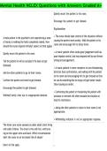Mental Health NCLEX Questions with Answers Graded A&plus;