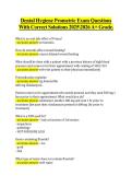 Dental Hygiene Prometric Exam Questions  With Correct Solutions 20252026 A&plus; Grade&period;