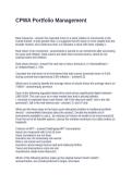 CPWA Portfolio Management&period; Questions and Answers 100&percnt; Solved