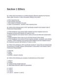 Section 1 Ethics Questions and Answers 100&percnt; Solved