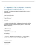 LET Reviewer in Prof&period; Ed&period; Teaching Profession  questions and answers Graded A&plus; 