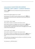 Lab practical 2 QUESTIONS AND VERIFIED  ANSWERS &vert;100&percnt; CORRECT &vert; ALREADY GRADED A 