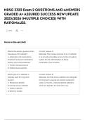 NRSG 3323 Exam 2 QUESTIONS AND ANSWERS GRADED A&plus; ASSURED SUCCESS NEW UPDATE 2025&sol;2026 &lpar;MULTIPLE CHOICES&rpar; WITH RATIONALES&period;