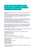NR 667 VISE ASSIGNMENT EXAM QUESTIONS & VERIFIED CORRECT ANSWERS PASSED 100&percnt;