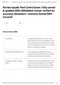 Florida Aquatic Pest Control Exam &vert; fully solved & updated 2025-2026&lpar;latest version verified for accuracy&rpar; &lpar;Questions &plus; Answers&rpar; Solved 100&percnt; Correct&excl;&excl;