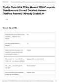 Florida State NHA EXAM Newest 2026 Complete Questions and Correct Detailed Answers &lpar;Verified Answers&rpar; &vert;Already Graded A&plus;