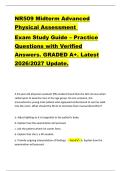 NR509 Midterm Advanced  Physical Assessment   Exam Study Guide &ndash; Practice  Questions with Verified  Answers&period; GRADED A&plus;&period; Latest  2026&sol;2027 Update&period;  