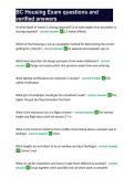 BC Housing Exam questions and verified answers