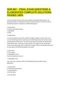 NUR 667 &ndash; FINAL EXAM QUESTIONS & ELABORATED COMPLETE SOLUTIONS PASSED 100&percnt;