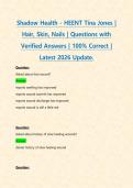 Shadow Health - HEENT Tina Jones PACKAGE DEAL&vert; BUNDLE contains the latest Questions with verified Answers &vert; Graded A&plus;