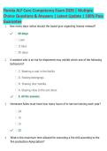 Florida ALF Core Competency Exam 2026 &vert; Multiple  Choice Questions & Answers &vert; Latest Update &vert; 100&percnt; Pass  Guarantee