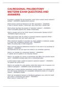 CALREGIONAL PHLEBOTOMY MIDTERM EXAM QUESTIONS AND ANSWERS