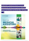 Test Bank For Medical Assisting Administrative & Clinical Competences 9th Edition by Blesi Chapters 1-58 ISBN&colon;9780357502815 GET IT 100&percnt; ACCURATE&excl;&lpar;Graded A&plus;&rpar; latest Version