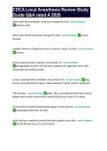 CDCA Local Anesthesia Review Study Guide Q&A rated A 2026