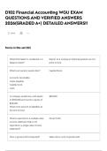 D102 Financial Accounting WGU EXAM QUESTIONS AND VERIFIED ANSWERS 2026&lpar;GRADED A&plus;&rpar; DETAILED ANSWERS&excl;&excl;