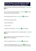 CDCA Review Local Anesthesia 2025 Questions and Answers &lpar;Rated A&plus;&rpar;