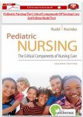 Test Bank for Davis Advantage for Pediatric Nursing&colon; The Critical Components of Nursing Care 2nd Edition by Ruddall &vert; Complete Guide A&plus;