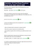 Chemistry 101 Final Exam Practices Study Guide Q&A rated A 2026