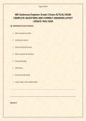 MD Stationary Engineer Grade 2 Exam ACTUAL EXAM COMPLETE QUESTIONS AND CORRECT ANSWERS LATEST UPDATE THIS YEAR