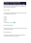 Chemistry 101 Final Ivy Tech questions and verified answers 2026