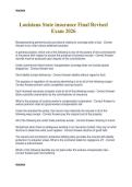 Louisiana State insurance Final Revised  Exam 2026