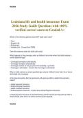 Louisiana life and health insurance Exam  2026 Study Guide Questions with 100&percnt;  verified correct answers Graded A&plus; 