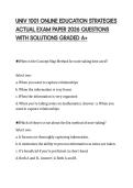 UNIV 1001 ONLINE EDUCATION STRATEGIES ACTUAL EXAM PAPER 2026 QUESTIONS WITH SOLUTIONS GRADED A&plus;