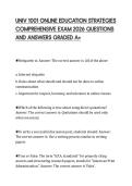 UNIV 1001 ONLINE EDUCATION STRATEGIES COMPREHENSIVE EXAM 2026 QUESTIONS AND ANSWERS GRADED A&plus;