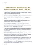 Louisiana Life and Health Insurance 300  Practice Questions and Verified Exam 2026 