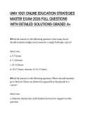 UNIV 1001 ONLINE EDUCATION STRATEGIES MASTER EXAM 2026 FULL QUESTIONS WITH DETAILED SOLUTIONS GRADED A&plus;
